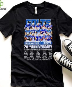 Indianapolis Colts 70th anniversary 1953 2023 thank you for the memories shirt