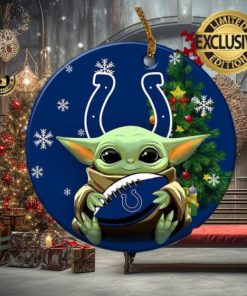 Indianapolis Colts Baby Yoda NFL Personalized Xmas Holiday 2023 Gifts Christmas Decorations Ornament