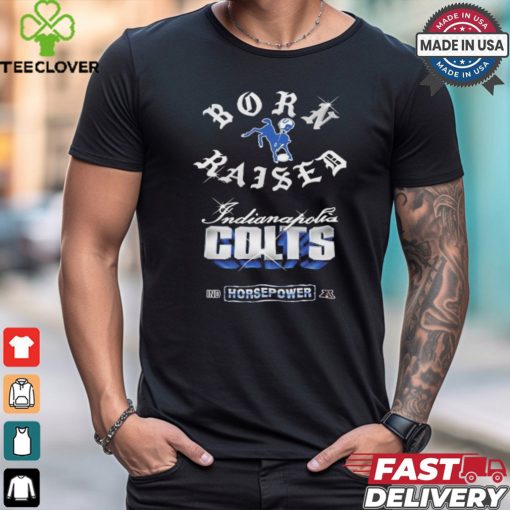 Indianapolis Colts Born x Raised Black Chrome Rocker Shirt