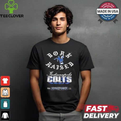 Indianapolis Colts Born x Raised Black Chrome Rocker Shirt