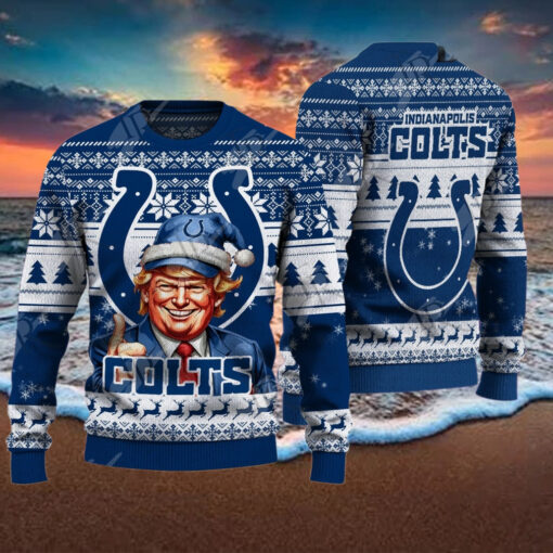 Indianapolis Colts Christmas Donald Trump Knitted Sweater