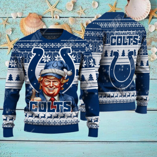 Indianapolis Colts Christmas Donald Trump Knitted Sweater