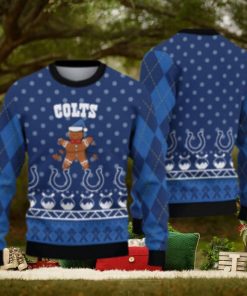 Indianapolis Colts Christmas Gingerbread Man Ugly Christmas Sweater Cute Christmas Gift