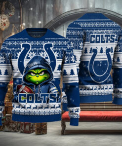 Indianapolis Colts Christmas Grinch Knitted Sweater