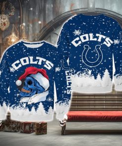 Indianapolis Colts Christmas Skull Garland Halloween Ugly Sweater For Men And Women Gift Christmas