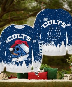 Indianapolis Colts Christmas Skull Garland Halloween Ugly Sweater For Men And Women Gift Christmas