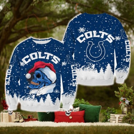 Indianapolis Colts Christmas Skull Garland Halloween Ugly Sweater For Men And Women Gift Christmas