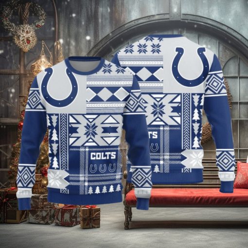 Indianapolis Colts Christmas Snowflakes Pattern New Style Knitted Sweater