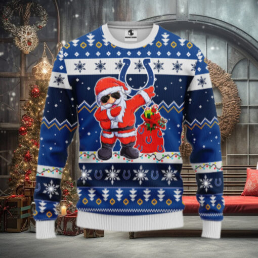 Indianapolis Colts Dabbing Santa Claus Ugly Christmas Sweater