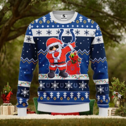 Indianapolis Colts Dabbing Santa Claus Ugly Christmas Sweater