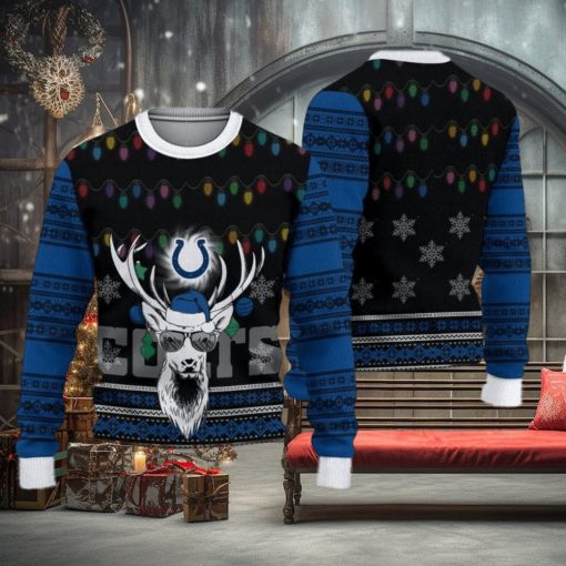 Indianapolis Colts Deer Funny Ugly Christmas Sweater 3D Gift For Fans