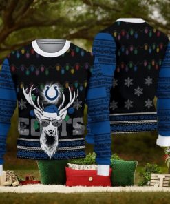 Indianapolis Colts Deer Funny Ugly Christmas Sweater 3D Gift For Fans