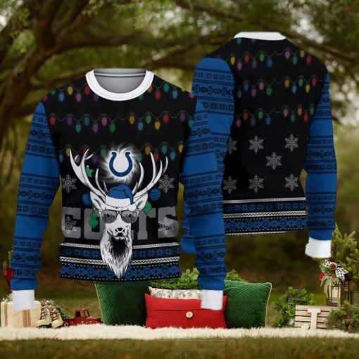 Indianapolis Colts Deer Funny Ugly Christmas Sweater 3D Gift For Fans