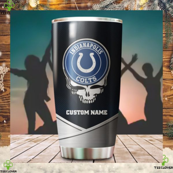 Indianapolis Colts Fan Facts Super Bowl Champions American NFL Football Team Logo Grateful Dead Skull Custom Name Personalized Tumbler Cup For Fan