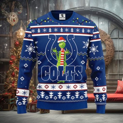 Indianapolis Colts Funny Grinch Christmas Ugly Sweater