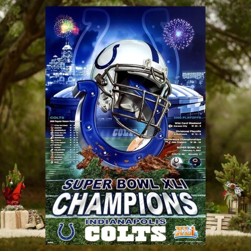 Indianapolis Colts Glory Super Bowl Xli Champions Poster