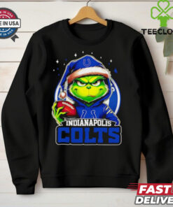 Indianapolis Colts Grinch wearing Santa hat Christmas 2024 shirt