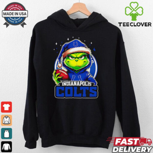 Indianapolis Colts Grinch wearing Santa hat Christmas 2024 shirt