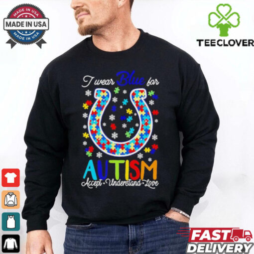 Indianapolis Colts I wear blue for Autism accept understand love T shirt