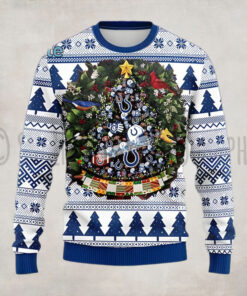 Indianapolis Colts Logo Like Christmas Tree Blue Womens Ugly Christmas Sweater