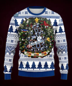Indianapolis Colts Logo Like Christmas Tree Blue Womens Ugly Christmas Sweater