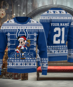 Indianapolis Colts Mickey Mouse Santa Ugly Christmas Sweater