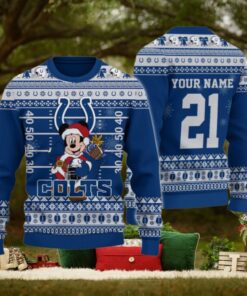 Indianapolis Colts Mickey Mouse Santa Ugly Christmas Sweater