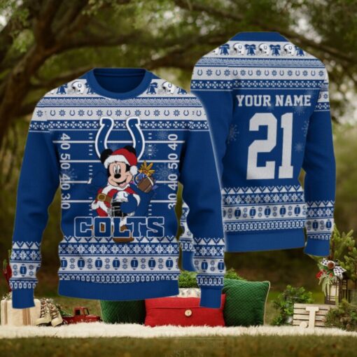 Indianapolis Colts Mickey Mouse Santa Ugly Christmas Sweater