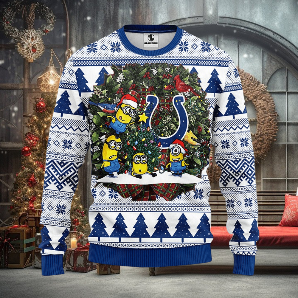 Indianapolis Colts Minion Christmas Ugly Sweater Indianapolis Colts Minion Christmas Ugly Sweater