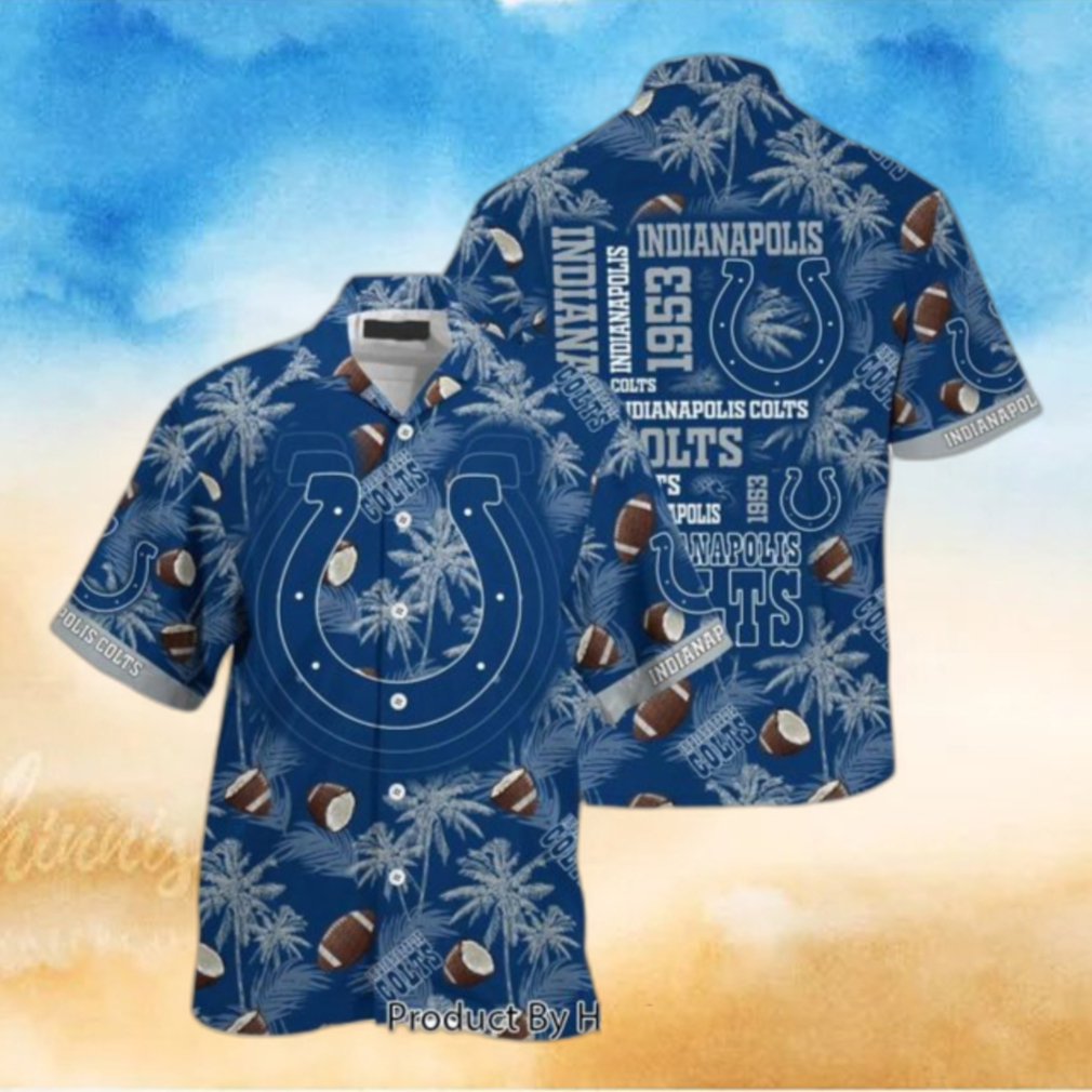 Indianapolis Colts NFL Symbol Pattern Short Sleeve Hawaiian Shirt