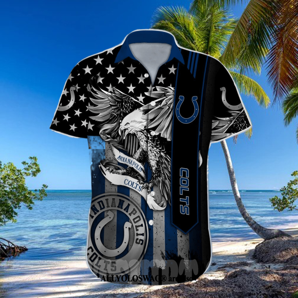 Indianapolis Colts Hawaiian Shirt NFL Football Print Custom Name