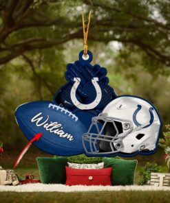 Indianapolis Colts NFL Custom Name Rugby Ball Helmet Custom Shape Christmas Ornament