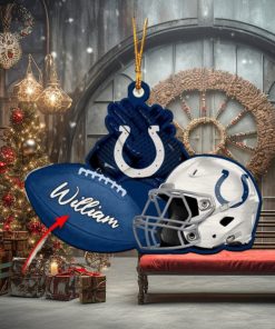 Indianapolis Colts NFL Custom Name Rugby Ball Helmet Custom Shape Christmas Ornament