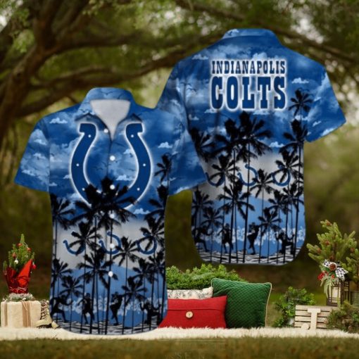 Indianapolis Colts Palm Tree Design NFL Hawaiian Shirt, Colts Gifts