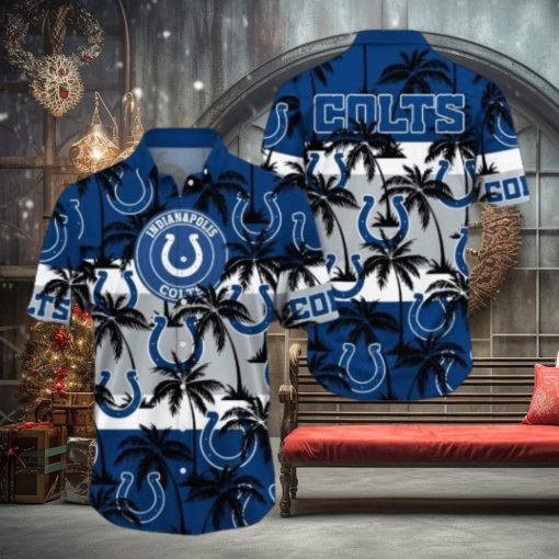 Indianapolis Colts Palm Tree Pattern Hawaiian hoodie, sweater, longsleeve, shirt v-neck, t-shirt, Indianapolis Colts Fan Shirt for Sale