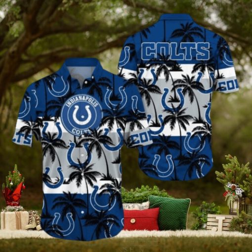 Indianapolis Colts Palm Tree Pattern Hawaiian hoodie, sweater, longsleeve, shirt v-neck, t-shirt, Indianapolis Colts Fan Shirt for Sale