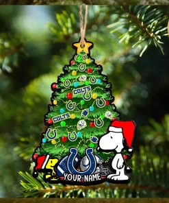 Indianapolis Colts Personalized Your Name Snoopy And Peanut Ornament Christmas Gifts For NFL Fans SP161023142ID03