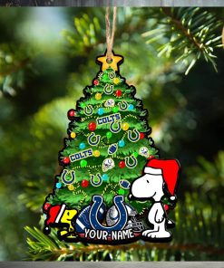 Indianapolis Colts Personalized Your Name Snoopy And Peanut Ornament Christmas Gifts For NFL Fans SP161023142ID03