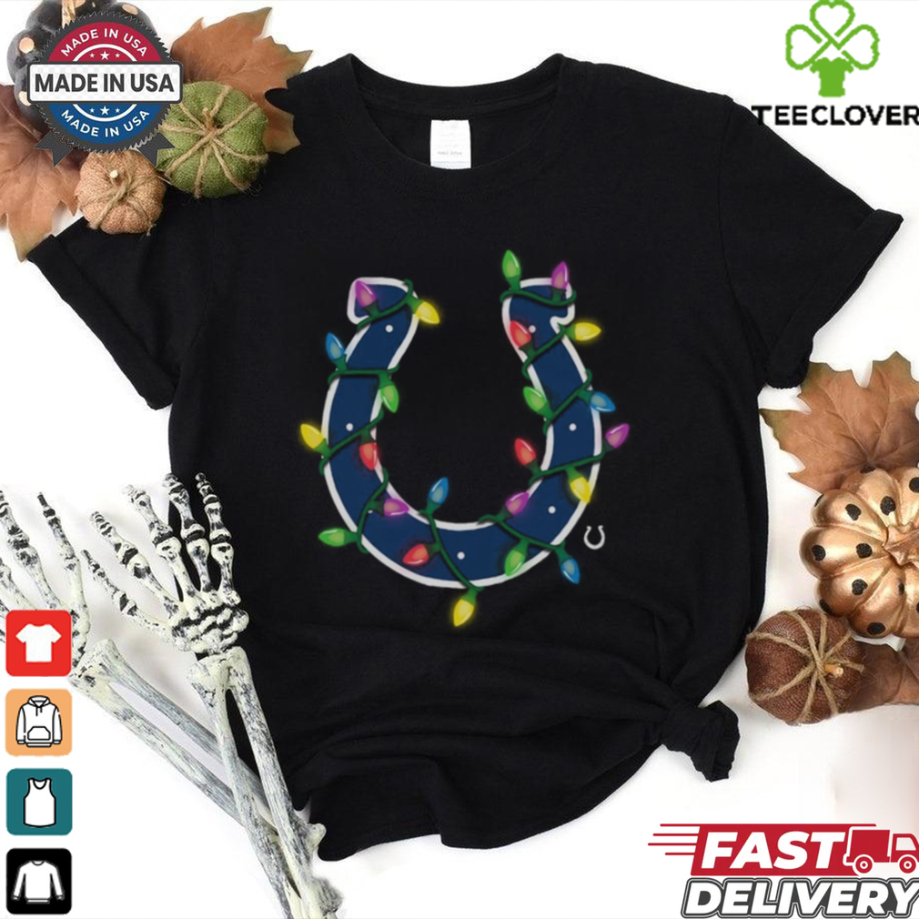 Indianapolis Colts Primary Logo Holiday Lights T Shirt Indianapolis Colts Primary Logo Holiday Lights T Shirt