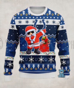 Indianapolis Colts Santa Claus Dance Blue Womens Ugly Christmas Sweater
