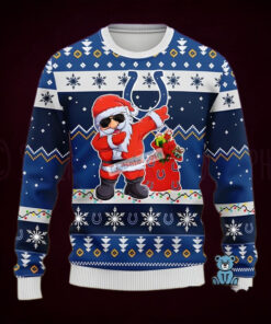 Indianapolis Colts Santa Claus Dance Blue Womens Ugly Christmas Sweater