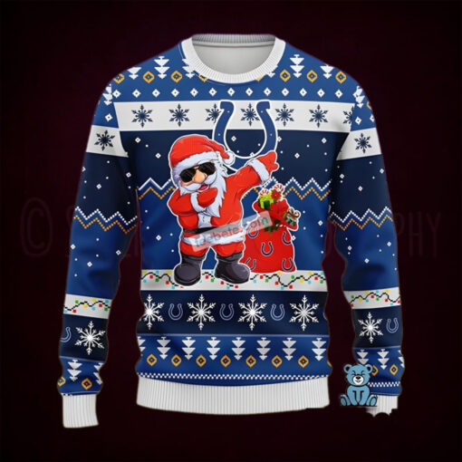Indianapolis Colts Santa Claus Dance Blue Womens Ugly Christmas Sweater