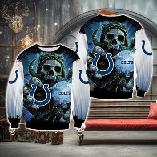 Indianapolis Colts Skull Halloween Bethlehem Halloween Ugly Sweater For Men And Women Gift Christmas