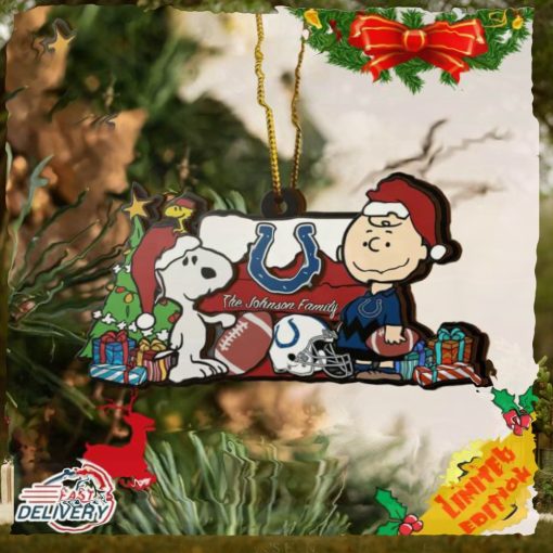 Indianapolis Colts Snoopy NFL Sport Ornament Custom Your Family Name