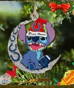 Indianapolis Colts Stitch Ornament NFL Christmas And Stitch With Moon Ornament