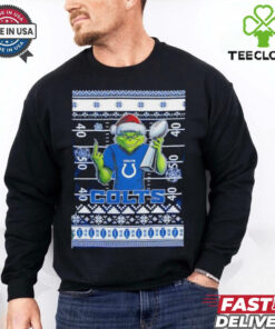 Indianapolis Colts X Grinch Christmas with Super Bowl Trophy ugly Christmas shirt