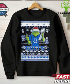 Indianapolis Colts X Grinch Christmas with Super Bowl Trophy ugly Christmas shirt