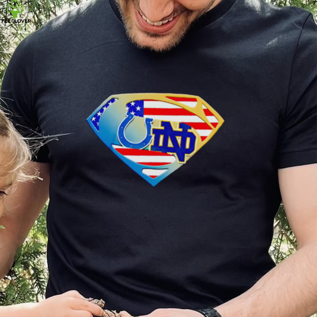 Indianapolis Colts and Notre Dame Fighting Irish Superman sports shirt Indianapolis Colts and Notre Dame Fighting Irish Superman sports shirt
