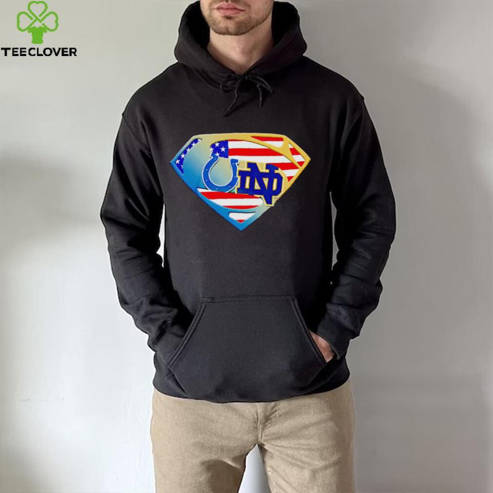Indianapolis Colts and Notre Dame Fighting Irish Superman sports shirt Indianapolis Colts and Notre Dame Fighting Irish Superman sports shirt