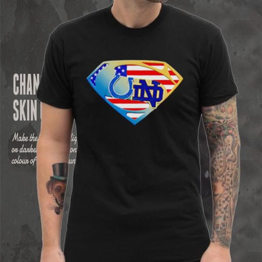Indianapolis Colts and Notre Dame Fighting Irish Superman sports shirt